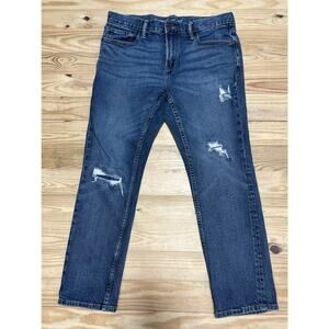 Old Navy Jeans Men's Size 34 X 30 Distressed Dark Wash Skinny Fit